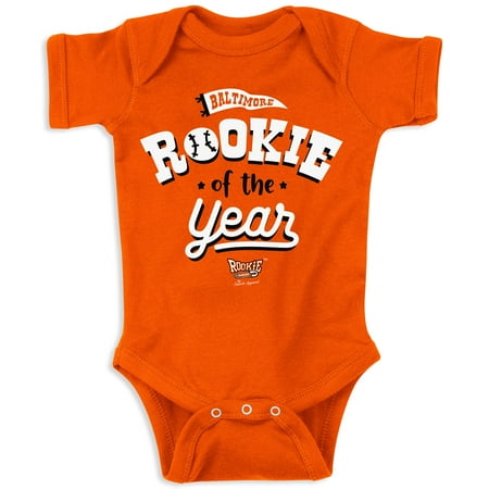 

Rookie of The Year Baby Apparel for Balt Baseball Fans (NB-7T) (Orange Onesie 12 Months)