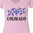 thumbnail image 4 of Inktastic Colorado Columbine Flowers Women's V-Neck T-Shirt, 4 of 5
