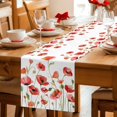 thumbnail image 5 of Red Poppy Table Runner 72 Inches, Spring Summer Flowers Botanical Watercolor Bed Runner Dresser Scarves Tabletop for Indoor Outdoor Parties/Ceremony/Banquet, 18" x 72", 5 of 9
