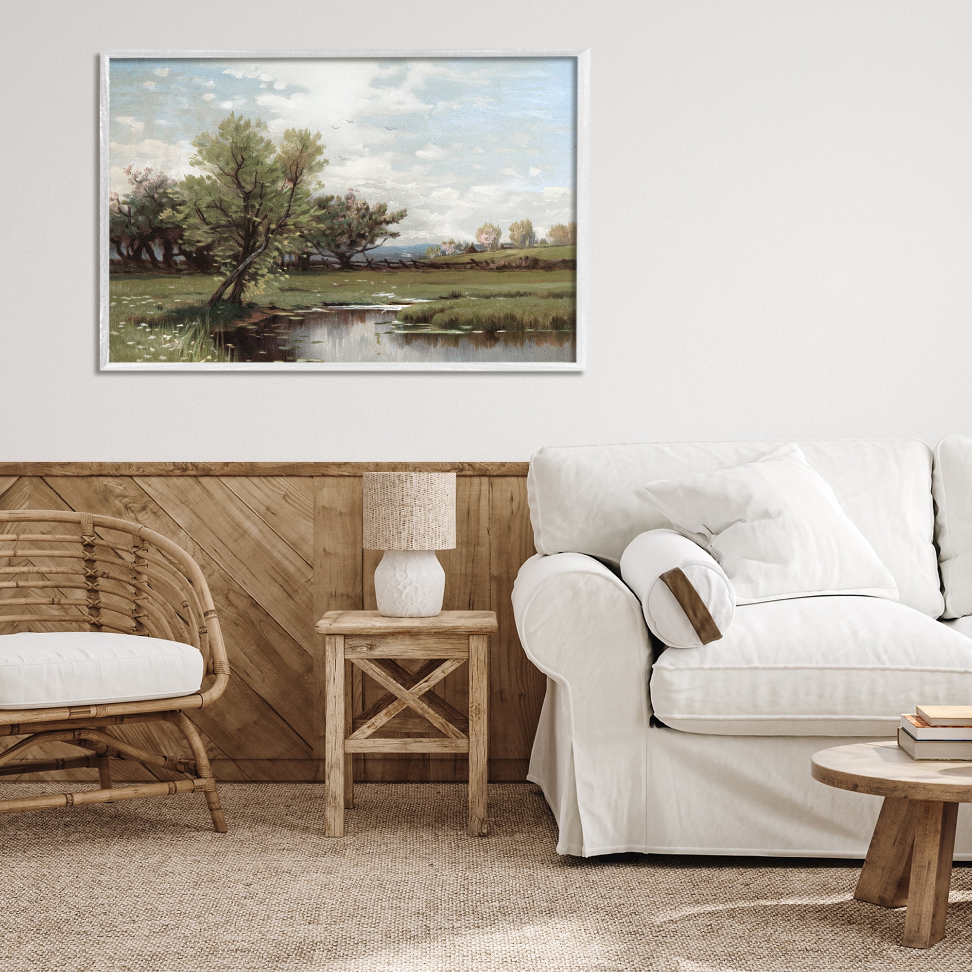 Stupell Industries Ecstatic Spring Landscape White Framed Giclee Art, design by Lula Bijoux & co.