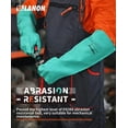 thumbnail image 4 of LANON Nitrile Chemical Resistant Gloves, Reusable Heavy Duty Safety Work Gloves, Acid, Alkali and Oil Protection, 18" Length, Non-Slip, LargeGreenLarge, 4 of 7