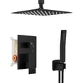 thumbnail image 5 of Shower System  Shower Faucet Set Bathroom Square Rain Shower Head and Handle Set  Wall Mounted Shower Fixtures With Shower Valve and Trim Kit  Matte, 5 of 5