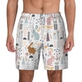 thumbnail image 2 of Picia Fall Rabbit pattern Mens Swim Trunks with Compression Liner Stretch Beach Shorts Quick Dry with Zipper Pockets No-Chafing Board Shorts-Large, 2 of 9
