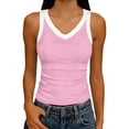 thumbnail image 2 of Women Tank Tops Round Neck Sleeveless Backless Summer Ribbed Fitted Cami Shirts, 2 of 6