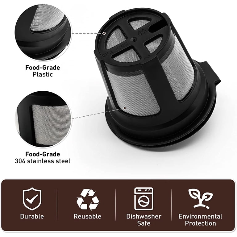 AioveBgren Reusable Coffee Filters & Pods For Ninja DualBrew - 2 Pack K-Cup Pods & 2 Pack Filter Baskets For Ninja CFP301, CFP201