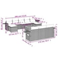 thumbnail image 2 of vidaXL 11 Piece Patio Sofa Set with Cushions Black Poly Rattan, 2 of 4