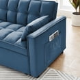 thumbnail image 4 of DeeHome Sleeper Sofa Couch w/Pull Out Bed, 55" Modern Velvet Convertible Sleeper Sofa Bed, Small Love seat Sofa Bed w/Pillows & Side Pockets for Small Space, Living Room, Apartment,Peacock Blue, 4 of 9