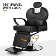 thumbnail image 6 of Artist hand All Purpose Reclining Hydraulic Barber Chair Heavy Duty Salon Beauty Spa Hair Styling Equipment(Black), 6 of 12
