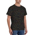 thumbnail image 2 of Bixox Men's Doodle Dinosaur Printed Short Sleeve Skinny Athletic T-Shirt, 2 of 6