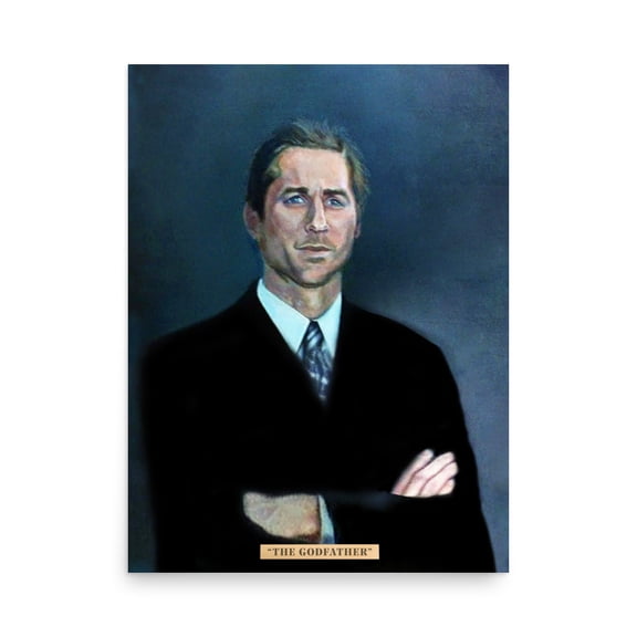 Rocket Prints Mitch Martin The Godfather Portrait Painting Old School Poster, 9 x 12