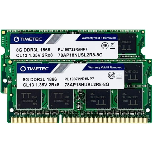 Timetec 16GB KIT(2x8GB) DDR3L / DDR31866MHz PC3L-14900 / PC3-14900 Non-ECC Unbuffered 1.35V / 1.5V CL13 2Rx8 Double Rang