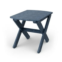 Wildridge Classic Rectangular Side Table, Patriot Blue - Outdoor Weather Resistant Recycled Plastic Furniture for Patio