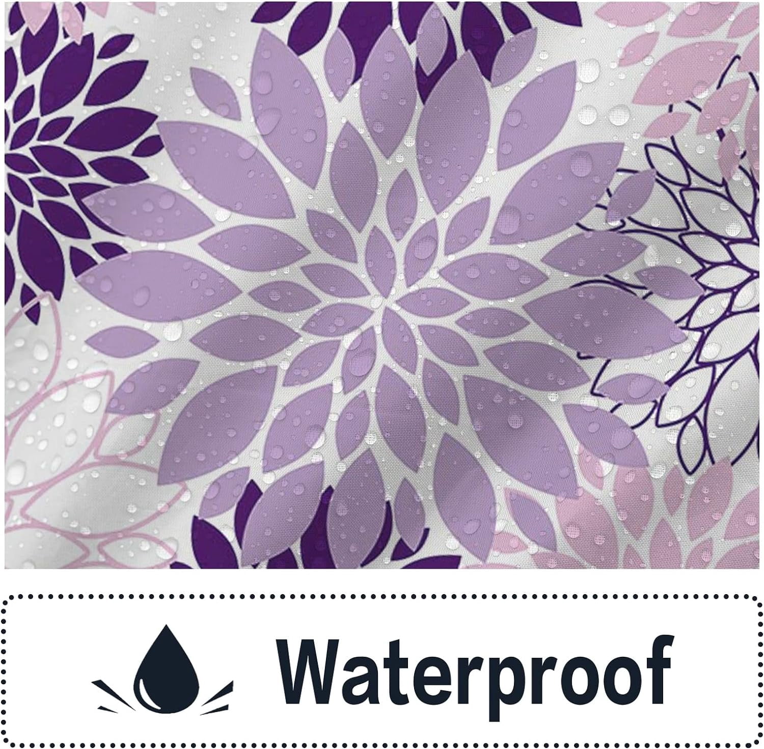 Dahlia Shower Curtain Purple Flower Shower Curtain for Bathroom Waterproof Polyester Fabric Shower Curtain Abstract Pattern Bathroom Decor with 12 Hooks 72 x 72 Inch