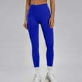 thumbnail image 6 of CENGNIAN No Boundaries Women's Butt Lifting Solid Color Yoga Pants,Womens High-Waisted Yoga Leggings with Tummy Control,Ladies Seamless Workout Tights,Blue,Size L, 6 of 7
