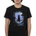 thumbnail image 2 of Camiseta de manga corta, 100% algodón, unisex, cuello redondo (Cat Starry Night), 2 of 7