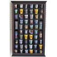 thumbnail image 2 of DisplayGifts Solid Wood Shot Glass Shooter Display Case Holder Cabinet Wall Rack Hinged Glass Door 56 Slot Cherry Finish, 2 of 2