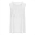 thumbnail image 4 of White Women Sleeveless Vests Loose Fit Vest Tops for Teen Girls Crewneck Faux Gauze Linen Casual Pleated Camisole Tank Basic Summer Fall Vest 2025 Clothes Y2K XXL, 4 of 5