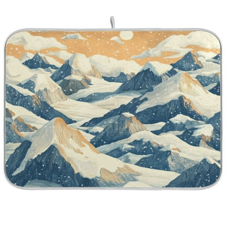 

Kitchen Drying Mat 16x18In Drying Dish Mat Dish Drying Mats Kitchen Countertop Multi-Function Drain Drying Mat Kitchen Table Beautiful Mountain1