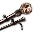 thumbnail image 4 of InStyleDesign  Silvanus 1 inch Diameter Adjustable Double Curtain Rod Black 48 to 84 inches Black Finish, 4 of 5