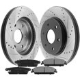 thumbnail image 1 of Afa Motors Rear Brake Rotors 345mm Drilled Slotted Brake Rotor & Ceramic Pads Fits for Chevrolet Silverado 1500 Tahoe Avalanche Suburban, GMC Sierra 1500 Yukon XL, 1 of 6