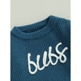 thumbnail image 5 of Bagilaanoe Toddler Baby Girl Boy Knitted Sweater Long Sleeve Letter Embroidery Pullover 6M 12M 24M 3T 4T 5T 6T Kids Warm Jumpers Tops Fall Loose Knitwear, 5 of 9