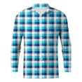 thumbnail image 4 of Camisas De Franela Para Hombre Hombres manga larga Otoño Invierno Casual Plaid impreso camisas Top blusa camisas (Blue, XXL), 4 of 7