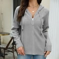 thumbnail image 7 of aidice Jackets for Women Casual Hooded Drawstring Long Sleeve Zipper Tops Comfy Fitting Fall Cardigans, 7 of 7