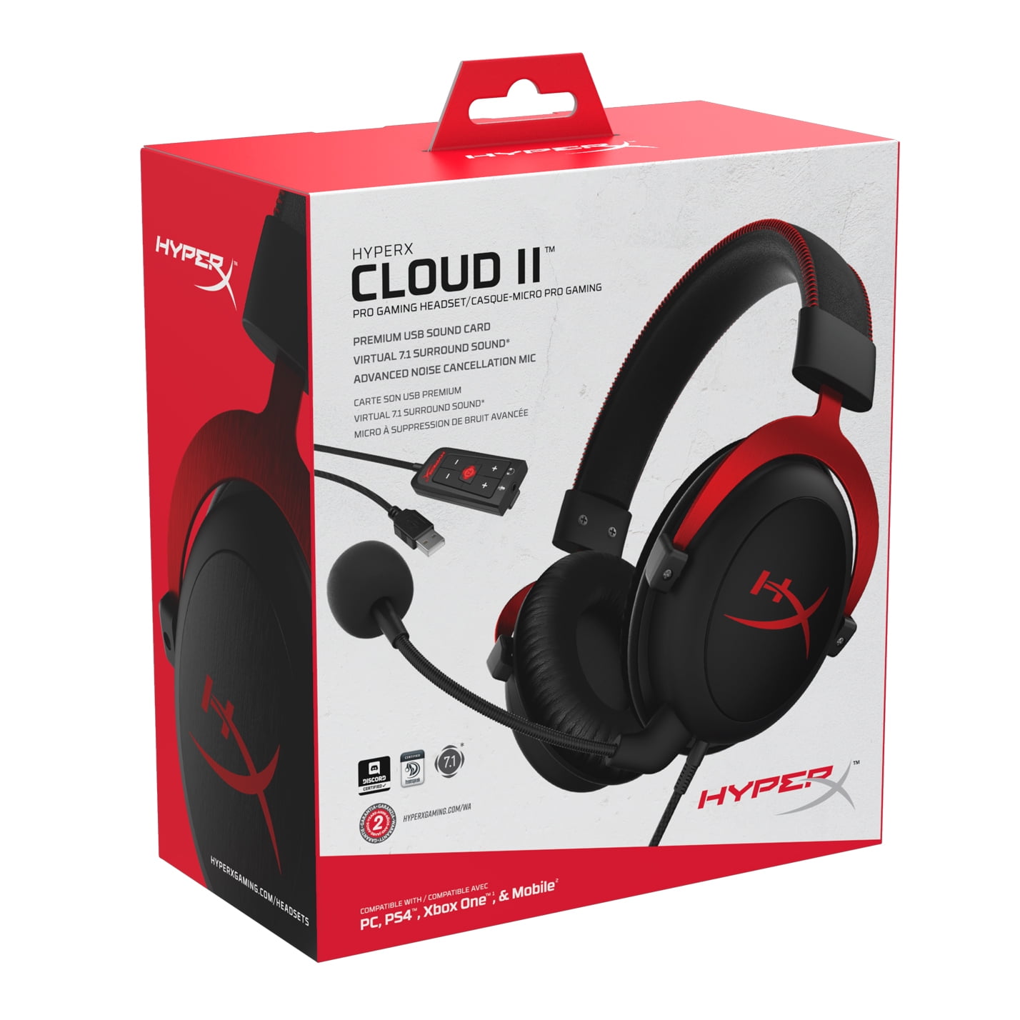 HyperX Cloud II Wired Gaming Headset for PC, Xbox XS, Xbox One, PS5, PS4,  Nintendo Switch, and Mobile Black/Red 4P5M0AA/KHX-HSCP-RD - Best Buy