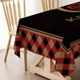 thumbnail image 5 of Kentucky Derby Tablecloth Run for The Roses Horse Racing Party Decoration Buffalo Plaid Check Kitchen Dining Room Table Cover-60×84inch, 5 of 5