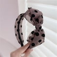 thumbnail image 1 of Diadema elegante con lazo de lunares para mujer versátil, extrovertida con diadema simple de ala ancha dulce, marrón LingWen 8390606081902, 1 of 1