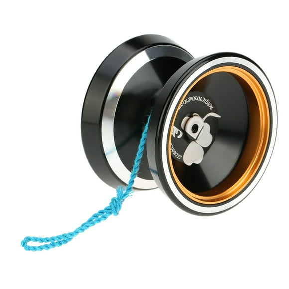 TFixol Professional Magic Yoyo M001 Aluminum Alloy Yo-yo CNC lathe T Bearing with Spinning String for Boys Girls Children Kids Black