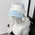 thumbnail image 3 of Slccxzc Blue Sweet Baseball Cap Kawaii Cat Ear Hats Lolita Style Fashion Caps Summer Sun Hat, 3 of 7