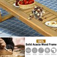 thumbnail image 7 of Spaco 52 Inch Acacia Wood Dining Bench with Slatted Seat, Natural Acacia Wood Dining Bench with U-Shaped Strong Legs, Dining Bench for Outdoor, Teak, 7 of 7