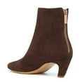 thumbnail image 3 of FSJ Women Comfortable Kitten Low Heel Ankle Boots Pointed Closed Toe Back Zipper Booties Dress Party Casual Shoes Size 6.5 Brown, 3 of 3