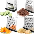 thumbnail image 6 of Zulay Kitchen Box Grater Stainless Steel 4 Sided Cheese Grater Box with Handle, 6 of 7