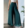thumbnail image 5 of Women'S Chiffon Dress Beach Wide Leg Palazzo Pants Trouser Green XXL, 5 of 7