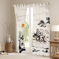 thumbnail image 3 of Erosebridal Japanese Style Blackout Curtains Traditional Ink Painting Curtains & Drapes, Country Mountain Tree Curtains Exotic Oriental Style Black Out Curtains, Black Beige Window Drapes, 3 of 6