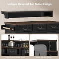 thumbnail image 2 of MEETFAV 53.2" Farmhouse Two-Tier Kitchen Island with Storage, Power Outlet, Adjustable Shelves, Rolling Island Table for Kitchen, Ash Black, 2 of 8