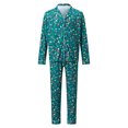 thumbnail image 3 of AIGUR Family Matching Christmas Pajama Set Christmas Family Matching Pajamas Set Snowflake and String Lights Print Long Sleeves Shirt and Pants for Soft Loungewear, 3 of 11