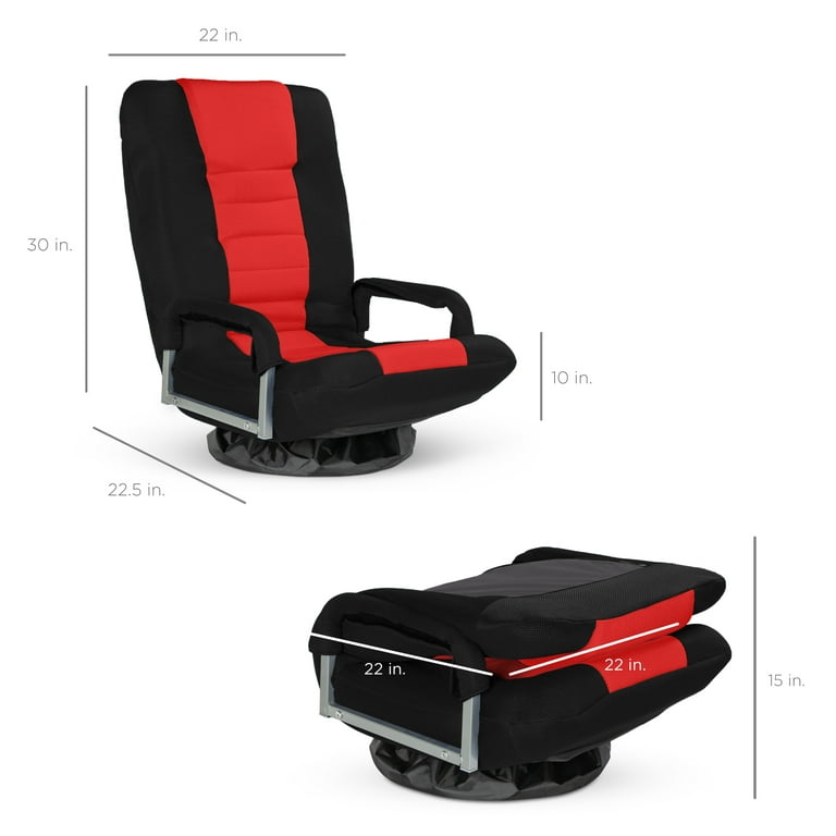 Angeline Modern Game Chair Swivel, Adjustable Back Angle, Seat Height and Armrest Big Headrest, 360° Rotation for Game Room Red by Loungie