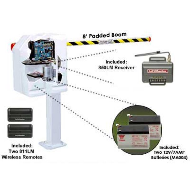 LiftMaster Mega Arm Sprint (MASDCBB3) Parking Barrier Gate Operator Kit Includes 8 FT. Padded