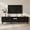 Black, variant on 86.6" W Fluted TV Stand for 75/80/85 Inch TVs, Mid Century Modern Entertainment Center with Large Storage Space & Open Shelves, Walnut TV Console with Sliding Doors for Living Room, Bedroom