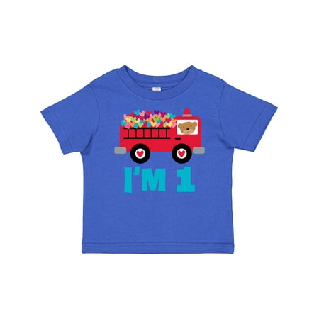 

Inktastic 1st Birthday Fire Truck Gift Baby Boy or Baby Girl T-Shirt