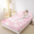 thumbnail image 3 of Castle Fairy Pink Rainbow Letter D Full Size Sheets 4-Piece for Girls,Sweet Stars Print Bed Sheets, 3 of 6