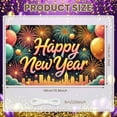 thumbnail image 2 of Colorful Happy New Year Banner Fireworks Design Festive Backdrop Balloon Decor Cityscape Pattern Holiday Display for New Year Party Holiday Celebration Indoor Decoration, 2 of 9