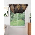 thumbnail image 2 of Waterfall Valances for Windows, Black Brown Board Kitchen Sheer Valance Curtains, Vintage Chic Shabby Wooden Grain Rod Pocket Elegant Swag Valances for Living Room Bedroom, 47.2"x38.5", 3 Panel, 2 of 8