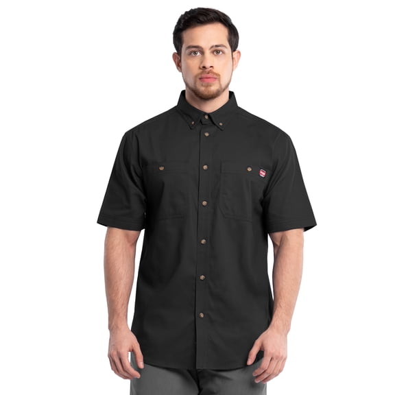 Wrangler Workwear Men’s Short Sleeve Durable Twill Pen Pocket Work Shirt, size S-3XL