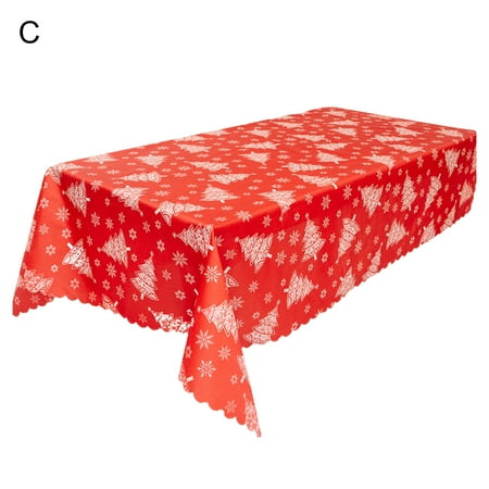 

HuacFive Table Cloth Creative Dustproof Christmas Printed Tear Resistance Rectangle Fabric Dining Table Cover for Kitchen