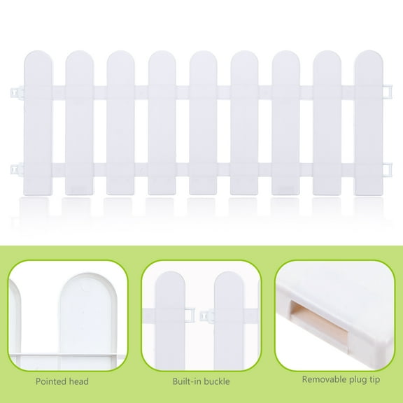 SOPOTUTU 4-Piece White Plastic Garden Picket Fence Set for Yard, Courtyard, Driveway, Outdoor Landscaping and Decorative Use