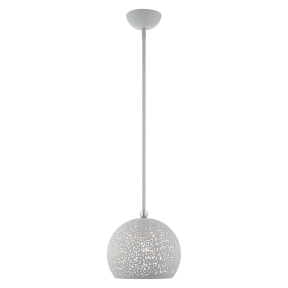 49181-80 Livex Lighting Charlton - 1 Light Pendant in Contemporary Style - 9.88 Inches wide by 18.75 Inches high-Nordic Gray Finish    -Traditional